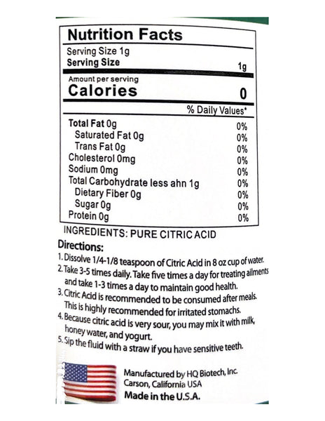 Organic Citric Acid